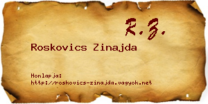 Roskovics Zinajda névjegykártya